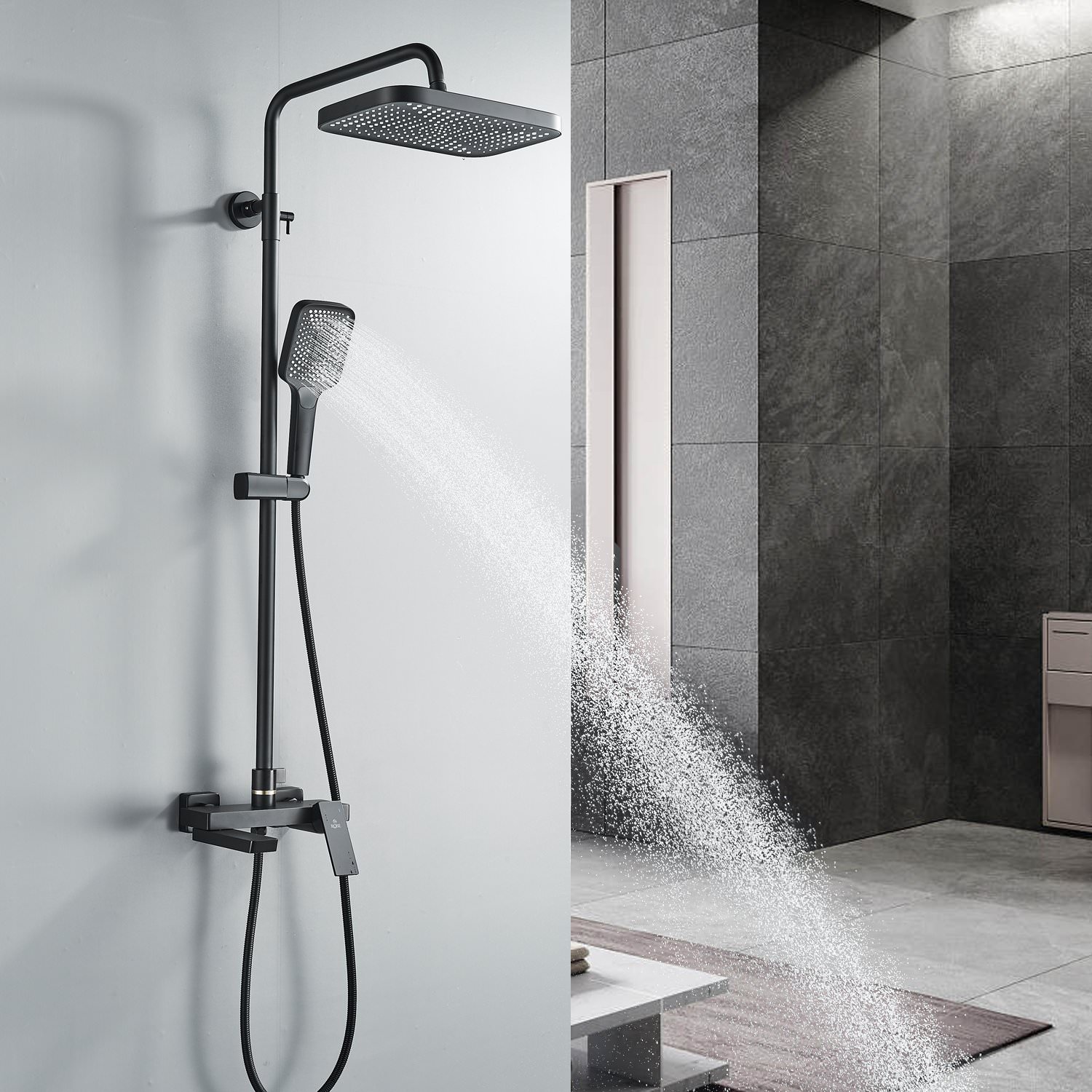 Душевая система Rose R1836H черный в 100Kran: Широкий выбор и доступные цены.