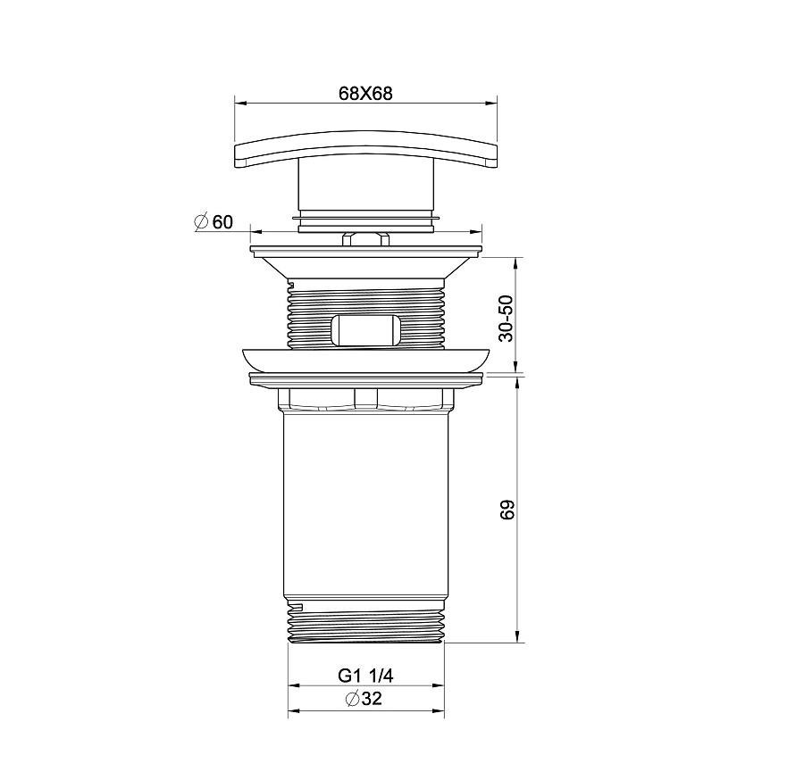 Донный клапан для раковины с переливом Wonzon & Woghand WW-88SS08-MB черный матовый в 100Kran: Широкий выбор и доступные цены.