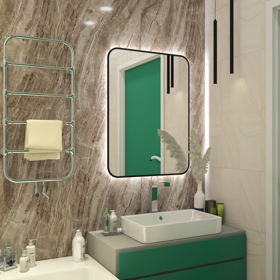 Зеркало с подсветкой Maretti Florenza FL146080P14EL 60x80 см черный 100Kran: Широкий выбор и доступные цены.