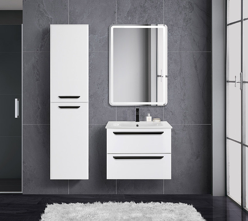 Тумба с раковиной подвесная CEZARES 60 см ECO-CER-600-2C-SO-BL Bianco Lucido в 100Kran: Широкий выбор и доступные цены.
