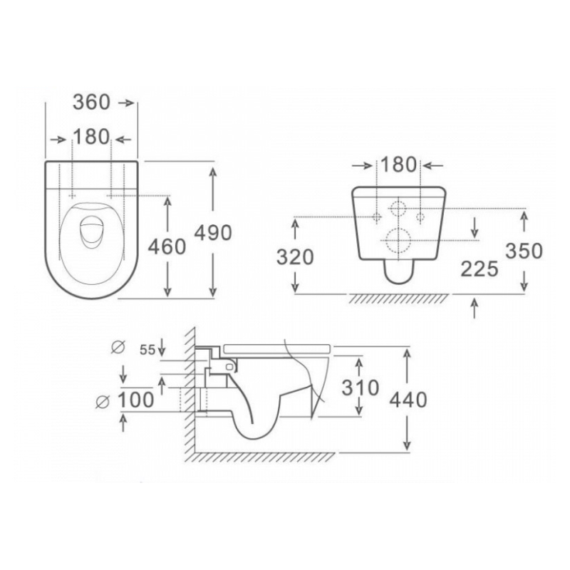 Унитаз подвесной Maretti Elena EA10PBM93-560 черный в 100Kran: Широкий выбор и доступные цены.