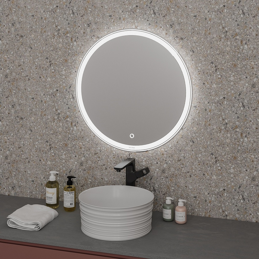 Зеркало GROSSMAN 98080 SENTO D800 800*800*45 LED с сенсорным выключателем 100Kran: Широкий выбор и доступные цены.