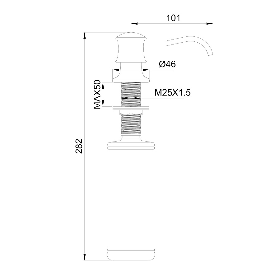 Дозатор для мыла Wonzon & Woghand  WW-88SD03-MB черный матовый в 100Kran: Широкий выбор и доступные цены.