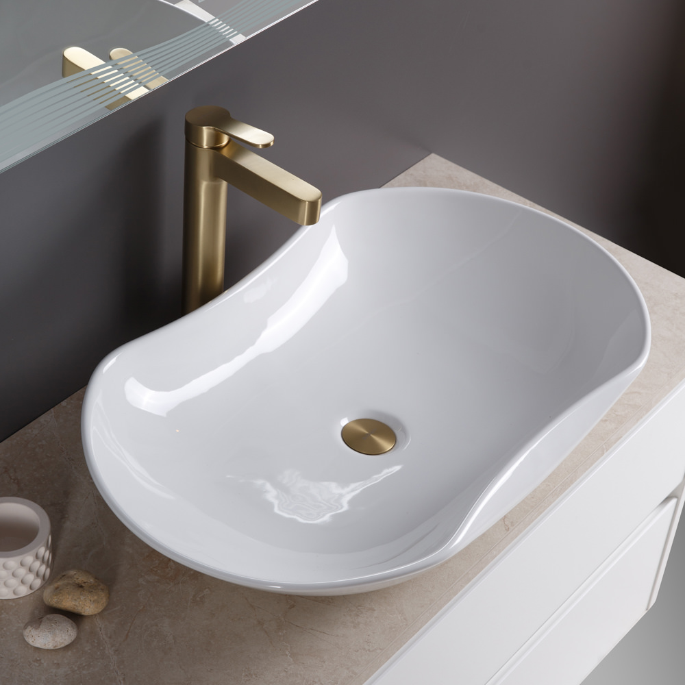 Накладная раковина BelBagno BB1334 41  см белая глянцевая в 100Kran: Широкий выбор и доступные цены.