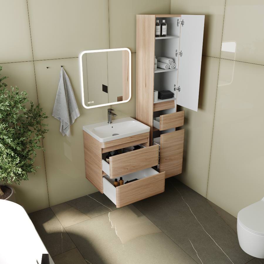 Тумба подвесная Style Line Атлантика 60 см СС-00002217 ясень перламутр в 100Kran: Широкий выбор и доступные цены.