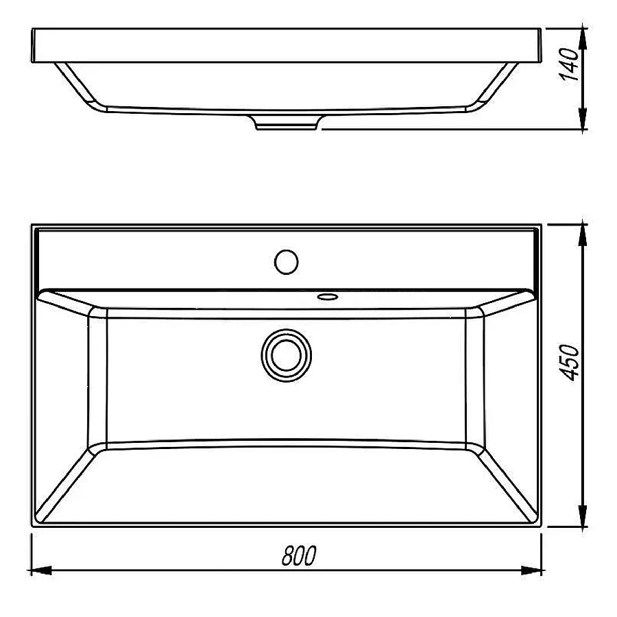 Раковина мебельная Style line ASTI 80 см СС-00002474 антрацит в 100Kran: Широкий выбор и доступные цены.