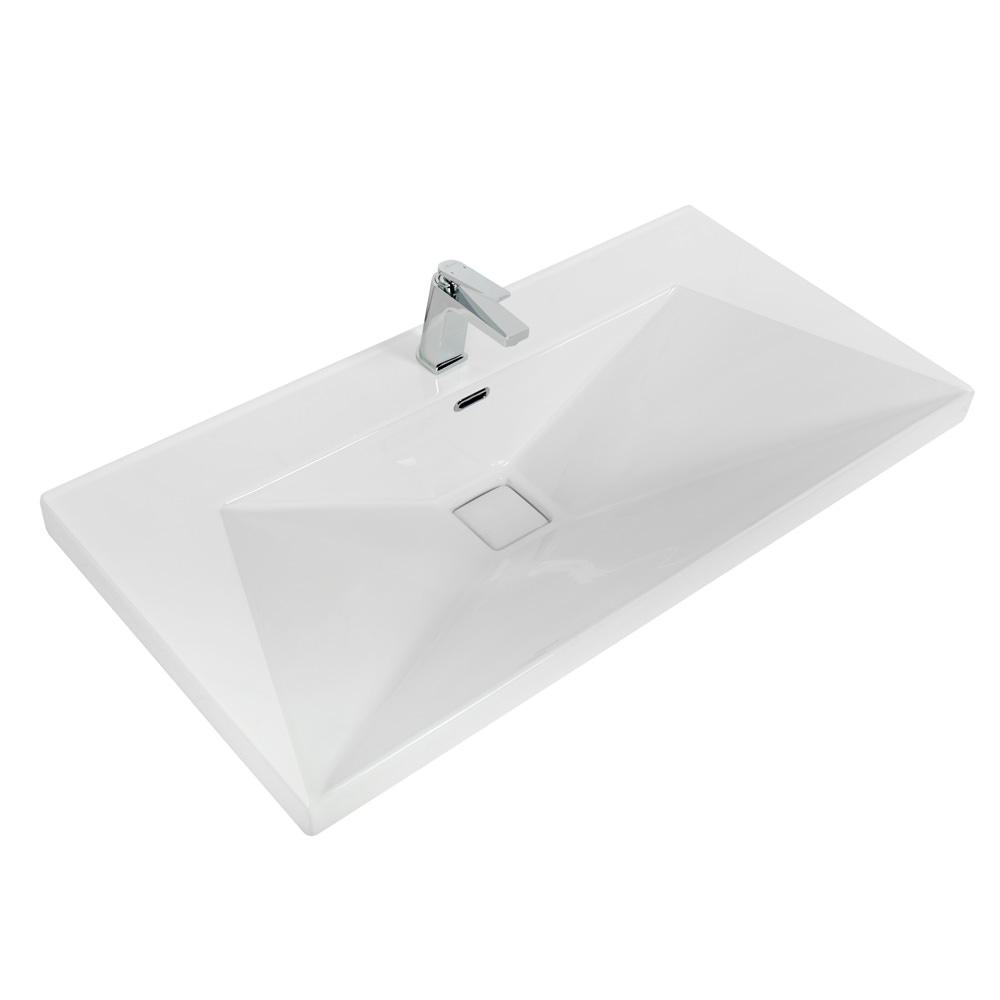 Раковина мебельная CEZARES 90 см CRYSTAL CZR-1188-900/500  белая в 100Kran: Широкий выбор и доступные цены.