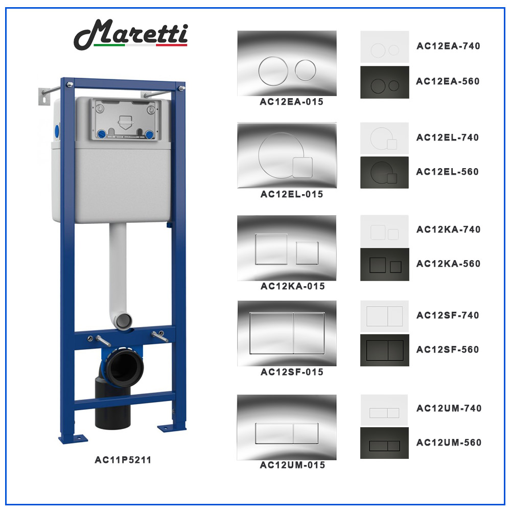 Инсталляция для подвесного унитаза Maretti AC11P5211 без клавиши в 100Kran: Широкий выбор и доступные цены.