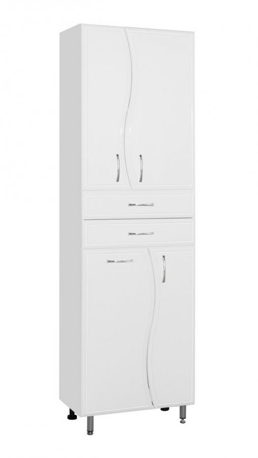 Пенал напольный Style Line Волна 600 2ящ. корзина  белый ЛС-000010047 в 100Kran: Широкий выбор и доступные цены.