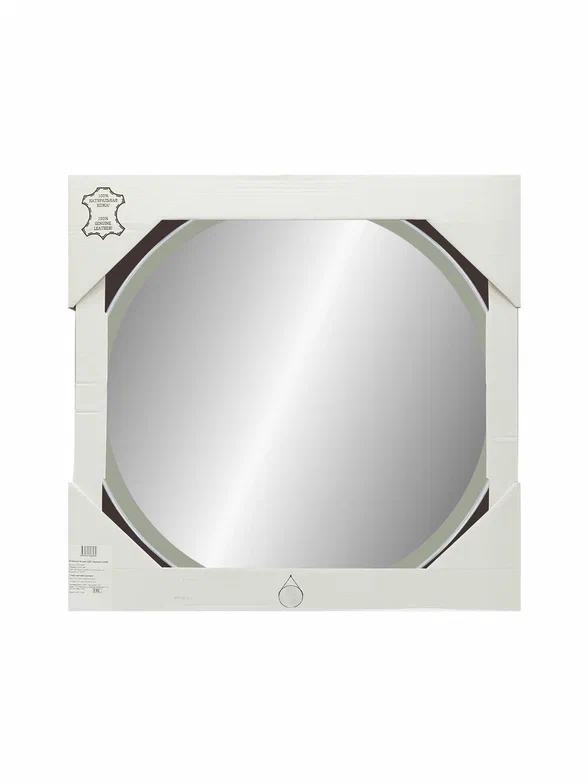 Зеркало с подсветкой "Millenium White Led" D 650 на ремне из натуральной кожи белого цвета  100Kran: Широкий выбор и доступные цены.