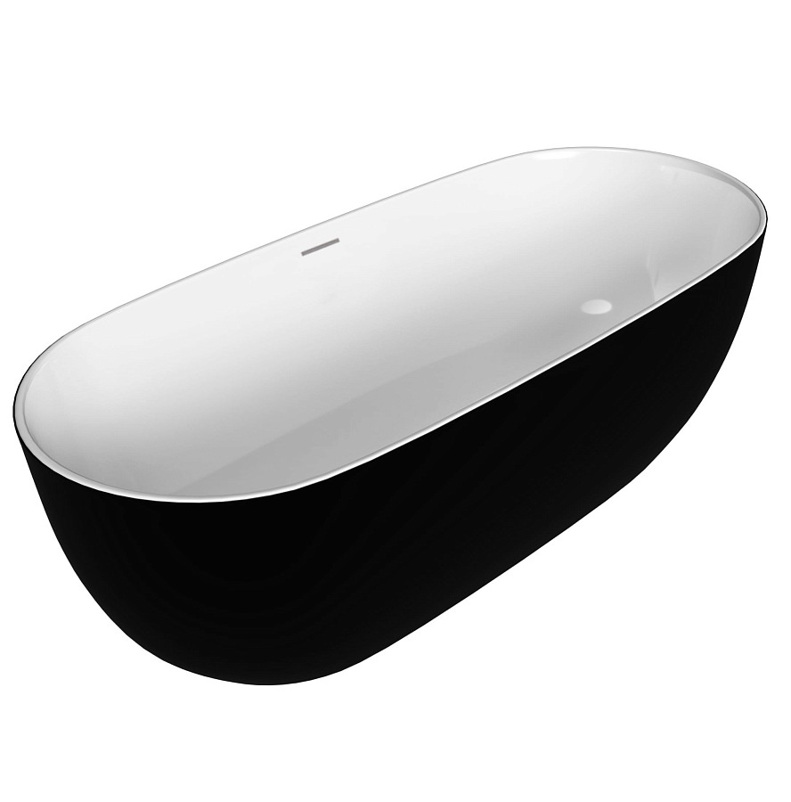 Ванна отдельностоящая Grossman Classic GR-2501MB 170х80х58 см черный/белый матовый в 100Kran: Широкий выбор и доступные цены.