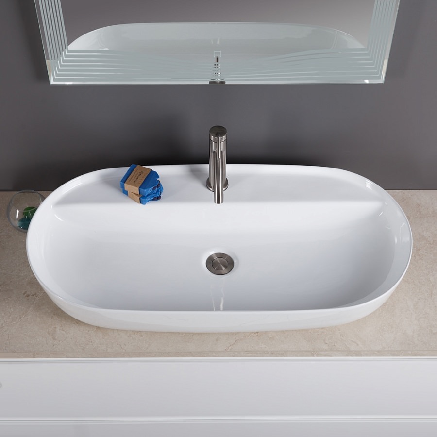 Накладная раковина BelBagno BB1347 41  см белая глянцевая в 100Kran: Широкий выбор и доступные цены.