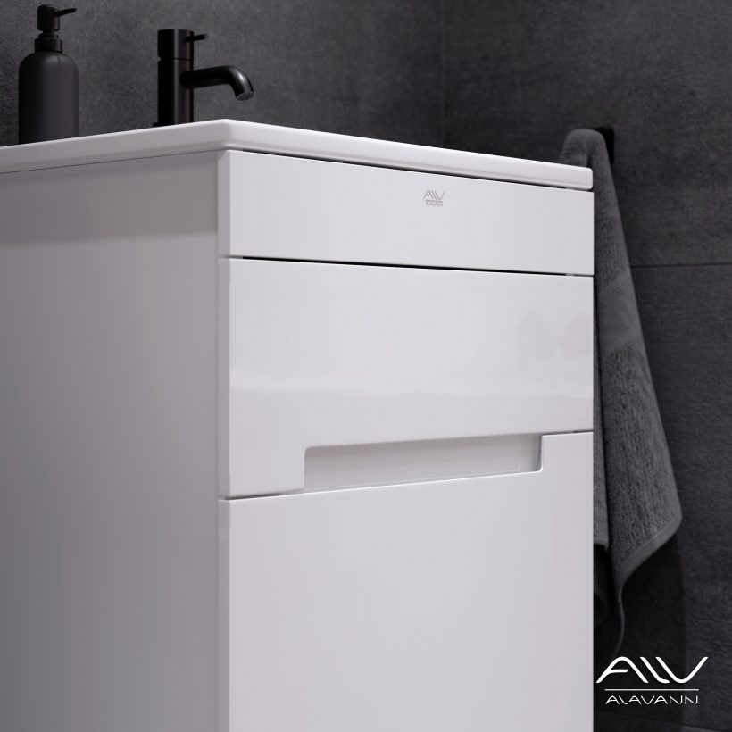 Тумба с раковиной подвесная Alavann Rita 60 см ALV0191001 белая в 100Kran: Широкий выбор и доступные цены.