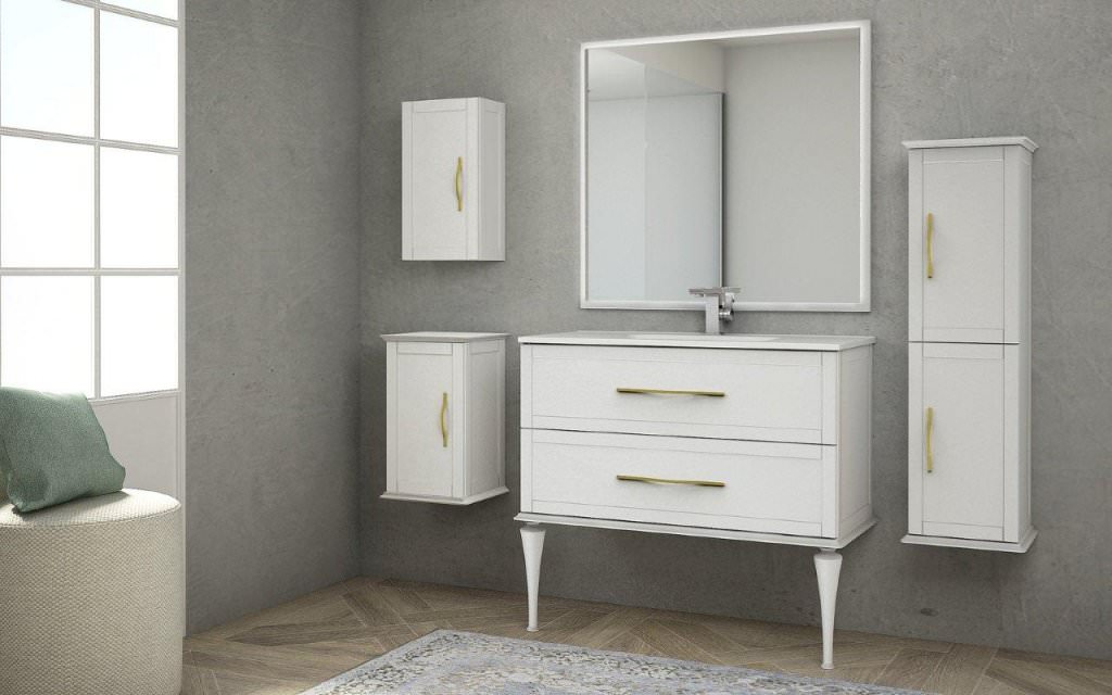 Тумба с раковиной подвесная CEZARES 100 см TIFFANY 54951 Bianco Opaco в 100Kran: Широкий выбор и доступные цены.
