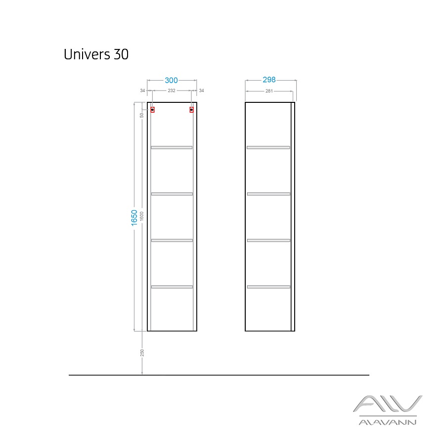 Шкаф-пенал подвесной Alavann Univers 30x30x165 см белый в 100Kran: Широкий выбор и доступные цены.