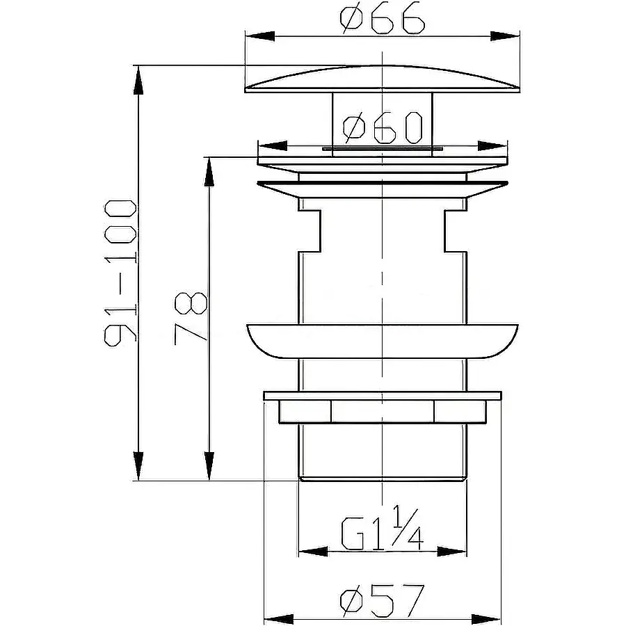 Донный клапан BelBagno BB-SAT-CRM хром в 100Kran: Широкий выбор и доступные цены.