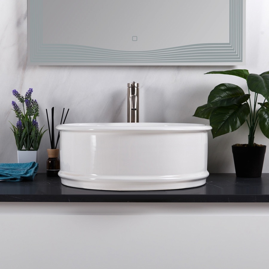 Накладная раковина BelBagno BB1383 45,5  см белая глянцевая в 100Kran: Широкий выбор и доступные цены.