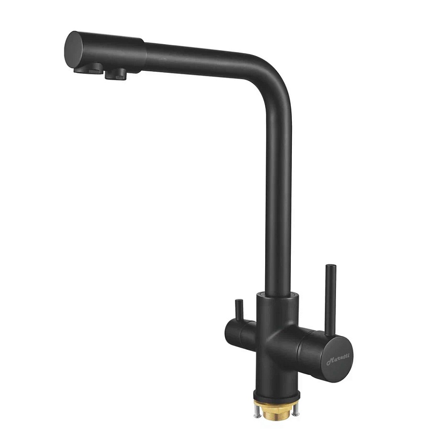 Смеситель для кухни с подключением фильтра Maretti Project Black PB31RZF12 черный в 100Kran: Широкий выбор и доступные цены.