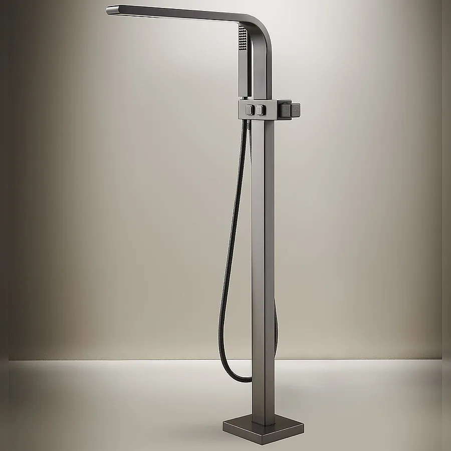 Смеситель напольный для ванны Maxonor Pure Life ABSOLUTE PL30109.2-9 графит матовый в 100Kran: Широкий выбор и доступные цены.