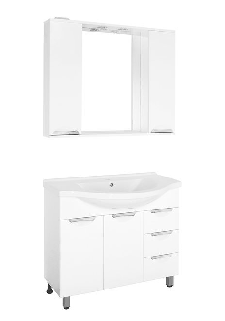 Тумба под раковину напольная Style Line Жасмин 100 3 ящ.  белый ЛС-00000585 в 100Kran: Широкий выбор и доступные цены.