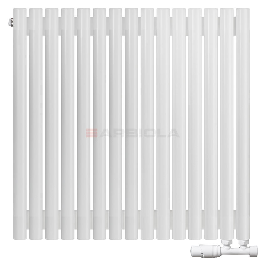 Вертикальный радиатор с нижним подключением Arbiola Iris V 108744 74,2 х 75 см белый матовый ral 9016 от интернет-магазина сантехники 100Kran!