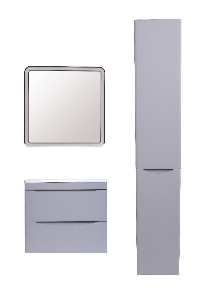 Тумба с раковиной подвесная  Style Line  Бергамо мини 60 2 ящ. Люкс антискрейтч серый PLUS умывальник Каре Люкс МИНИ 600 СС-00002317 в 100Kran: Широкий выбор и доступные цены.