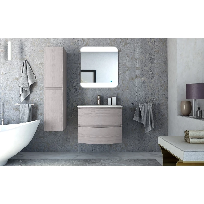 Тумба с раковиной подвесная с двумя выдвижными ящиками VAGUE CEZARES 70 см 54847 Rovere sbiancato в 100Kran: Широкий выбор и доступные цены.