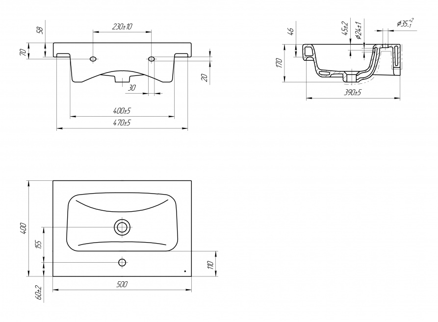 Раковина мебельная Cersanit Moduo 50 S-UM-MOD50/1 белая в 100Kran: Широкий выбор и доступные цены.