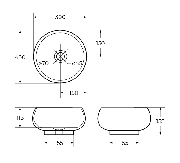 Накладная раковина BelBagno BB1065 40,5  см белая глянцевая в 100Kran: Широкий выбор и доступные цены.
