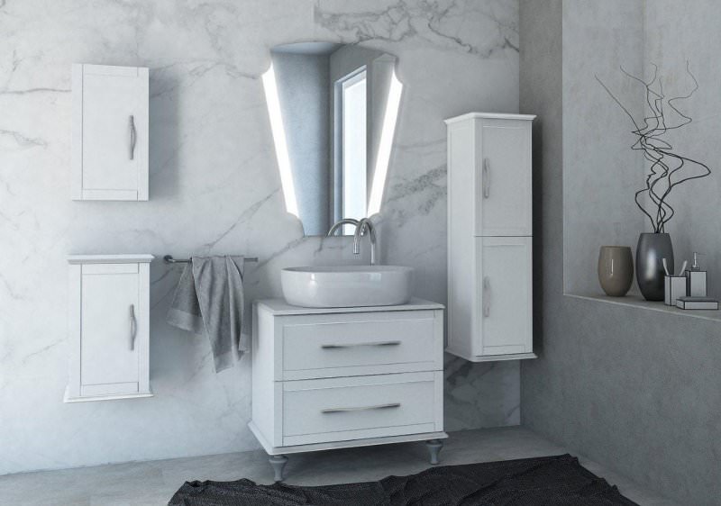 Тумба с раковиной подвесная CEZARES 75 см TIFFANY 54948 Bianco Opaco в 100Kran: Широкий выбор и доступные цены.