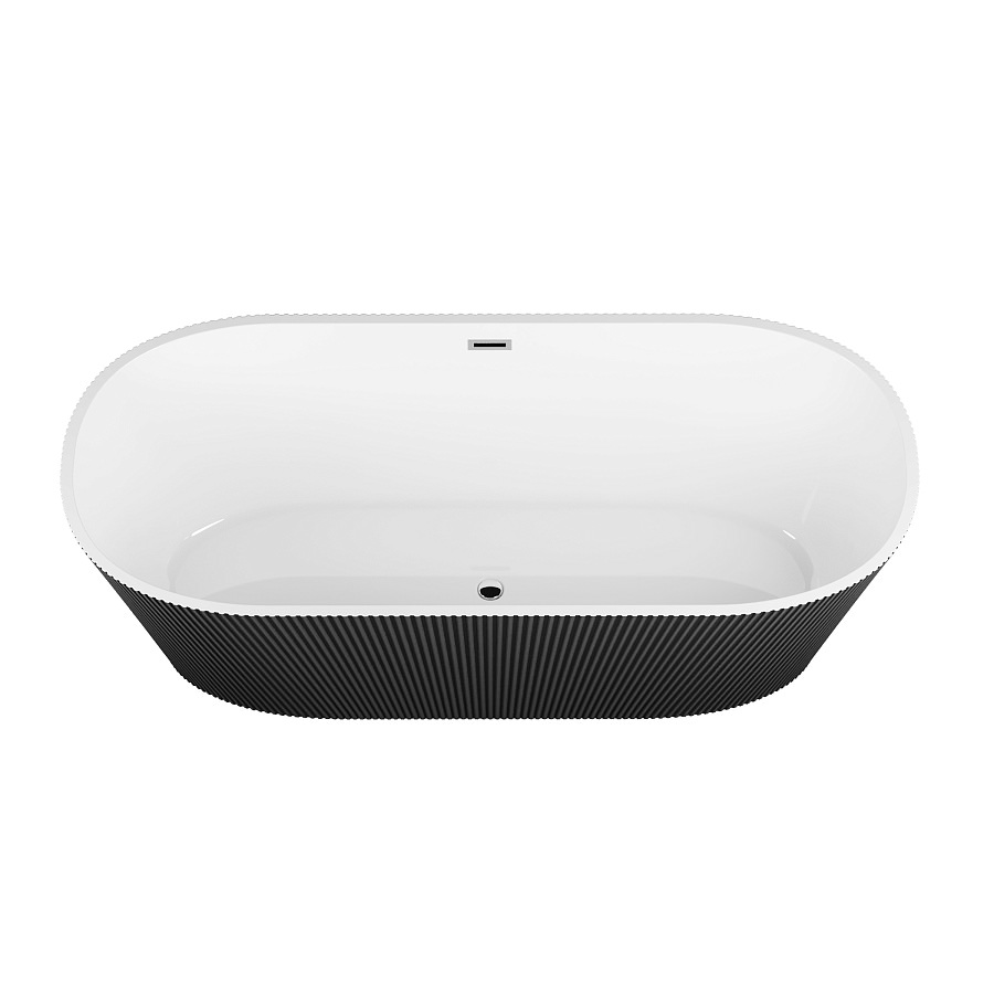 Ванна отдельностоящая Grossman Forta GR-27021MB 170х75х58 см черный/белый матовый в 100Kran: Широкий выбор и доступные цены.