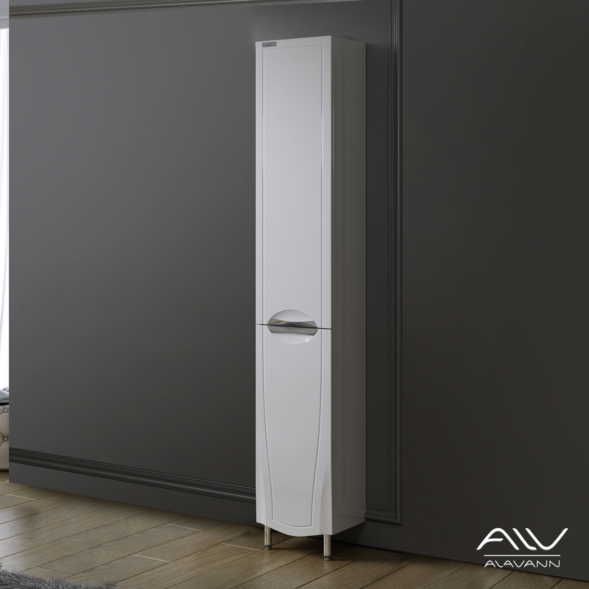 Шкаф-пенал напольный Alavann Monaco 30x30x190 см белый в 100Kran: Широкий выбор и доступные цены.