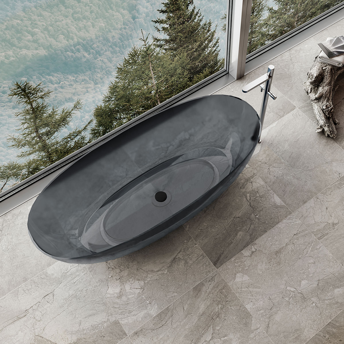 Ванна прозрачная Vincea VBT-6T01B 1700*750*550 цвет черный в 100Kran: Широкий выбор и доступные цены.