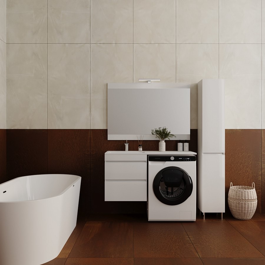 Зеркало Style Line  "Даллас 115" Люкс белое СС-00000523 100Kran: Широкий выбор и доступные цены.
