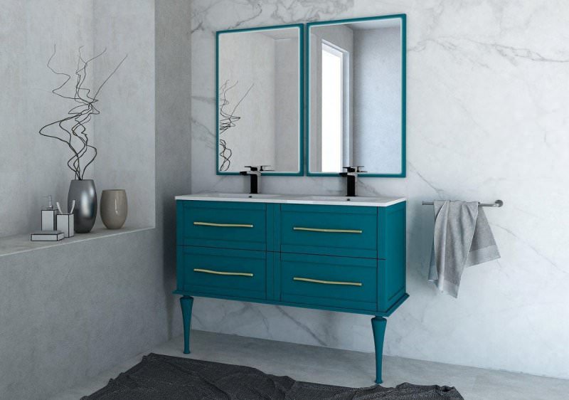 Тумба с раковиной подвесная CEZARES 120 см TIFFANY 54956 Blu Petrolio в 100Kran: Широкий выбор и доступные цены.