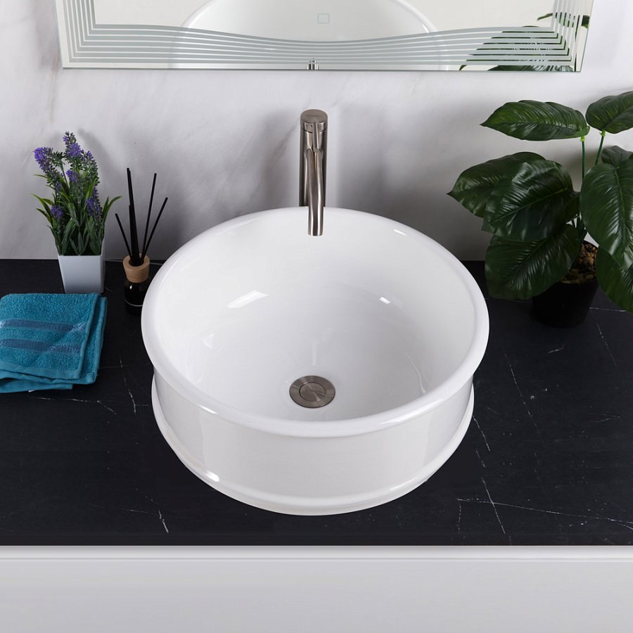 Накладная раковина BelBagno BB1383 45,5  см белая глянцевая в 100Kran: Широкий выбор и доступные цены.