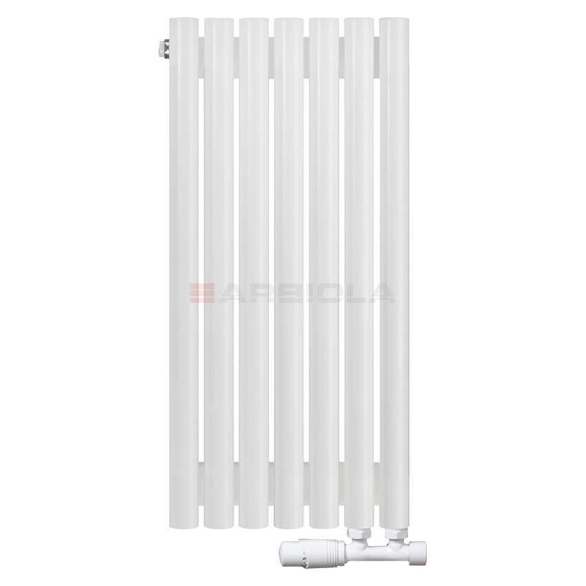 Вертикальный радиатор с нижним подключением Arbiola Iris V 108618 34,2 х 70 см белый матовый ral 9016 от интернет-магазина сантехники 100Kran!
