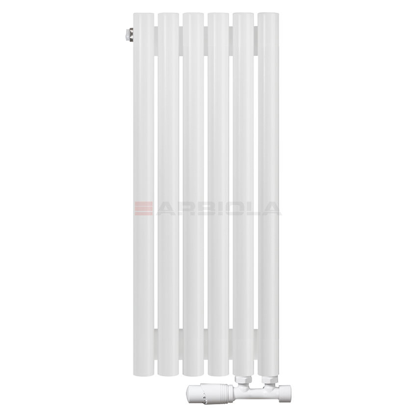 Вертикальный радиатор с нижним подключением Arbiola Iris V 108615 29,2 х 70 см белый матовый ral 9016 от интернет-магазина сантехники 100Kran!