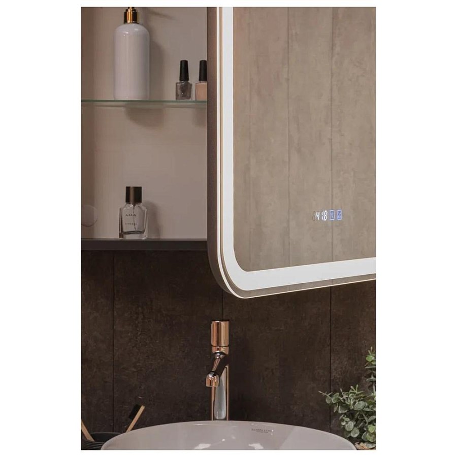 Зеркальный шкаф с подсветкой Silver Mirrors Фиджи-Антрацит 60 х 80 см  - 3.2 LED-00003043 правый часы, ТХ, подогрев, сенсорный выключатель создать уют и комфорт, это просто!