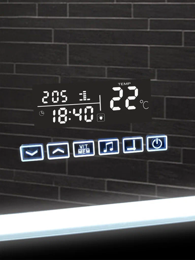 Зеркало с подсветкой "Demure LED" с многофункциональной панелью 800x600 ЗЛП184 100Kran: Широкий выбор и доступные цены.