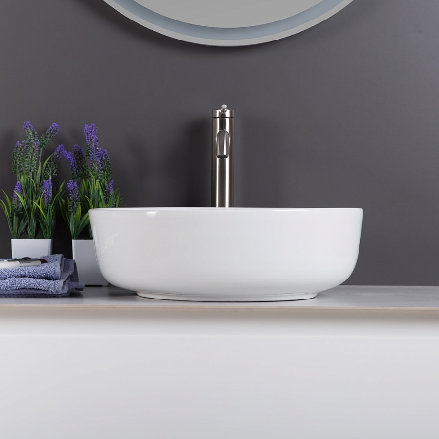 Накладная раковина BelBagno BB1315 41,5  см белая глянцевая в 100Kran: Широкий выбор и доступные цены.