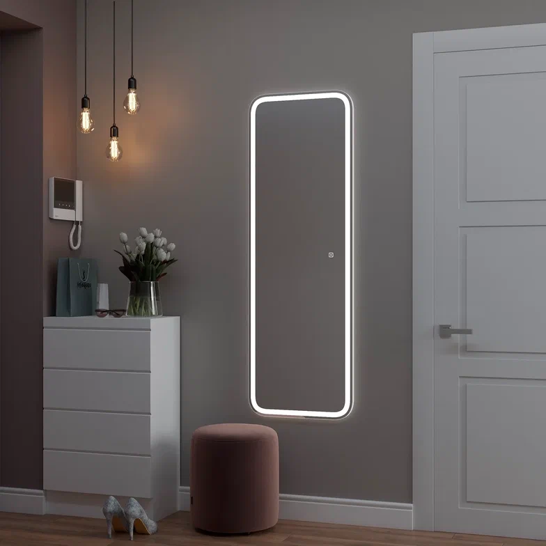 Зеркало с подсветкой "Loren Led" 455х1350 100Kran: Широкий выбор и доступные цены.