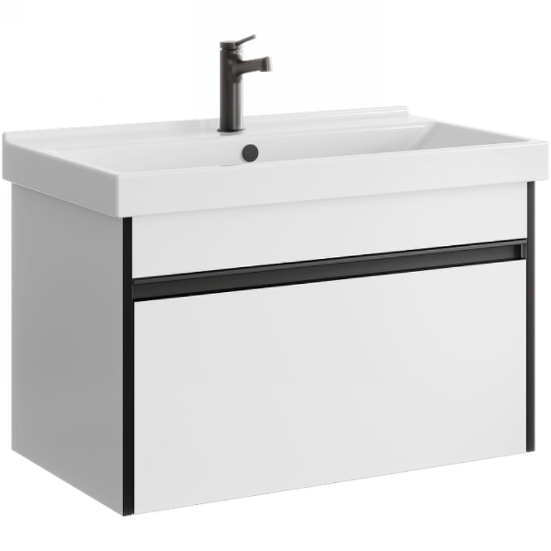 Тумба под раковину Aqwella Urban 80 URB0108W подвесная белая в 100Kran: Широкий выбор и доступные цены.