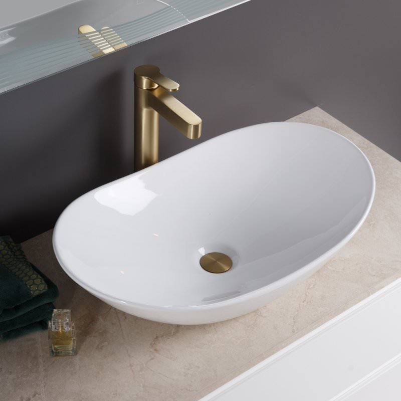Накладная раковина BelBagno BB1404 60,5  см белая глянцевая в 100Kran: Широкий выбор и доступные цены.