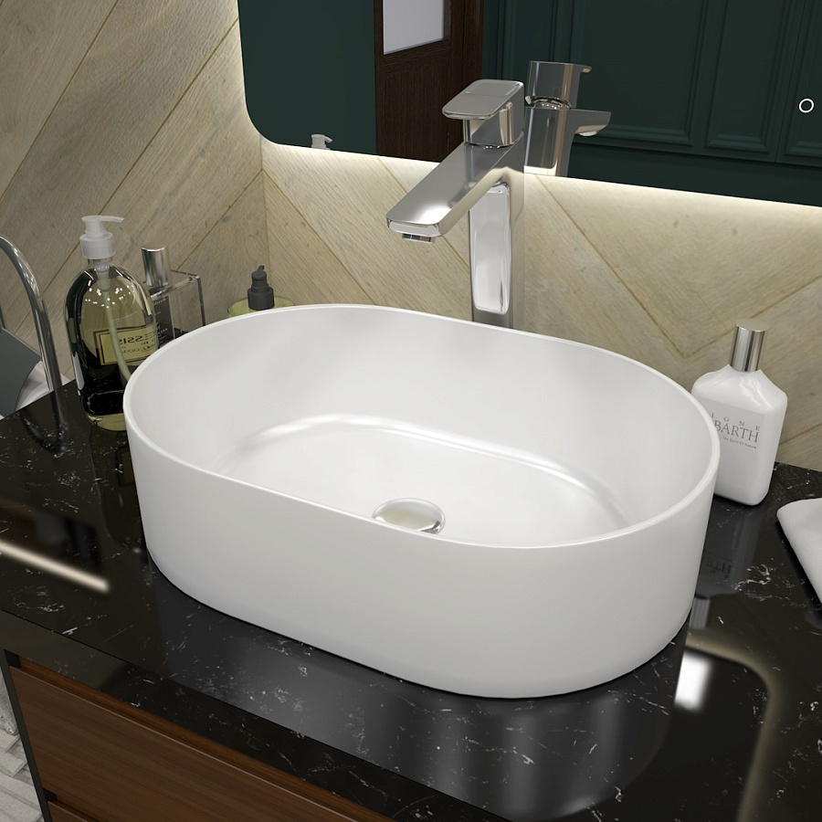 Раковина накладная Maretti Valentina VA13NS71-844 46 см белая в 100Kran: Широкий выбор и доступные цены.