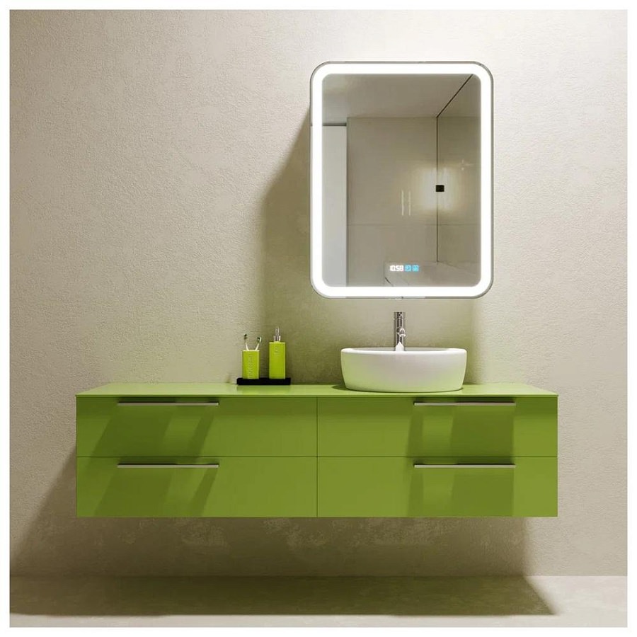 Зеркальный шкаф с подсветкой Silver Mirrors Фиджи 60 х 80 см  - 3.2 LED-00002859 левый часы, ТХ, подогрев, сенсорный выключатель создать уют и комфорт, это просто!