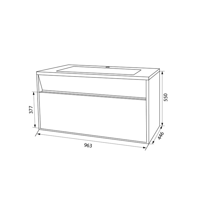 Тумба с раковиной подвесная с ящиком 100 см Esper IDDIS ESP10W0i95K белая  в 100Kran: Широкий выбор и доступные цены.
