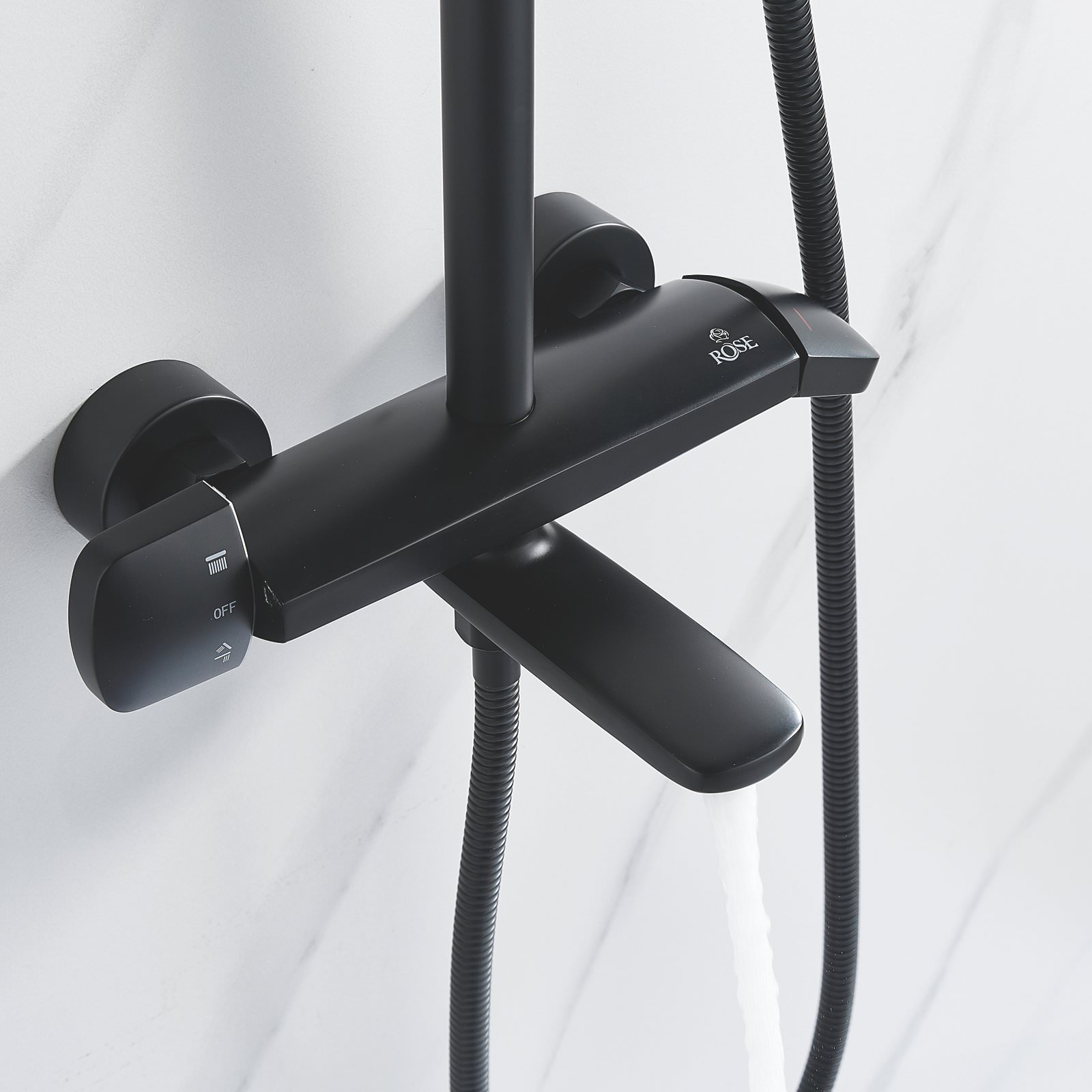 Душевая система Rose R3936H черный в 100Kran: Широкий выбор и доступные цены.