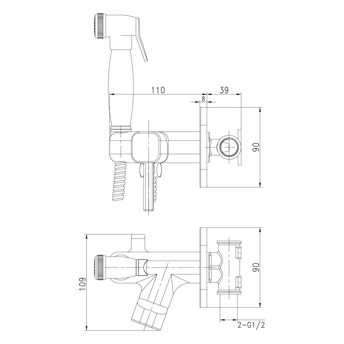 Гигиенический душ встраиваемый Lemark Solo LM7165B хром в 100Kran: Широкий выбор и доступные цены.