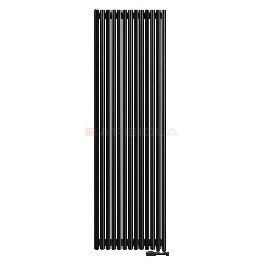 Вертикальный радиатор с нижним подключением Arbiola Iris V 108976 64,2 х 220 см черный матовый ral 9005 от интернет-магазина сантехники 100Kran!